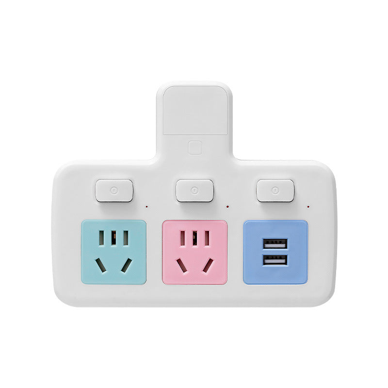 Multi-port usb charging power strip with surge protection, overload protection, five-outlet expansion, independent switches, and bedside night light