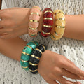Acrylic smudged bracelet wholesale fashion cross-border stylish exaggerated multi-color accessories high-end wide elastic bracelet