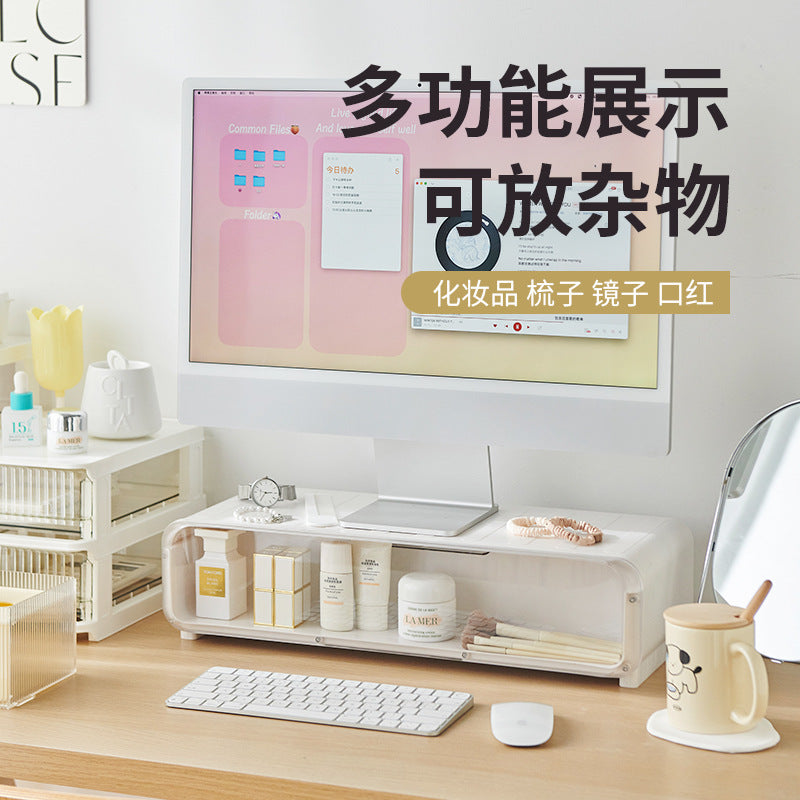 Figure storage box, computer monitor heightening rack, multi-functional home desktop shelf, transparent blind box display cabinet