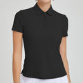 Women's short-sleeve t-shirt tennis top - athletic, casual, breathable, cooling, golf polo shirt - slim fit, waist-cinching, quick-dry
