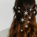 Wholesale alloy snowflake headwear - european & american cross-border e-commerce rhinestone jewelry - fashionable autumn/winter women's diamond-studded hair clip set