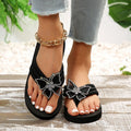 spring/summer new roman style wedge flip-flops rhinestone butterfly outdoor sandals - ready stock wholesale