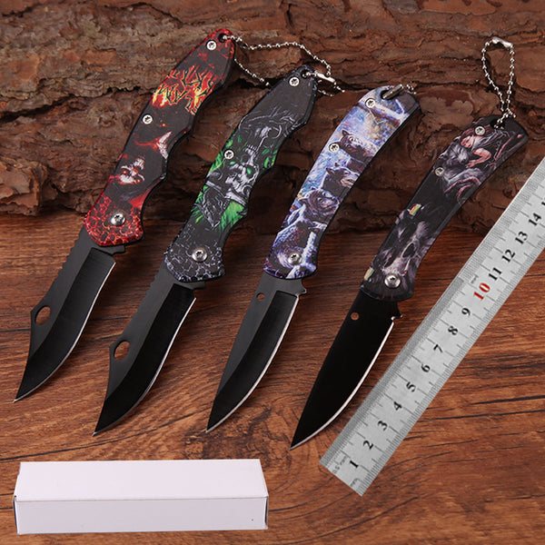 Stainless steel folding fruit knife knife sharp and high hardness melon and fruit knife outdoor portable handle meat folding knife
