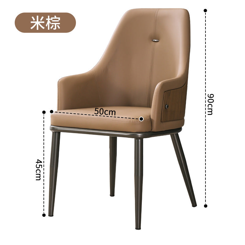 Dining chair home dining table chair nordic light luxury high-end backrest stool living room casual mahjong chair hotel soft chair
