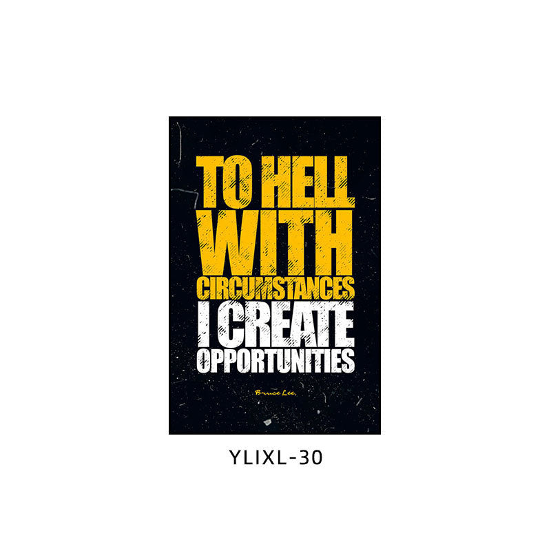 Bruce Lee poster decorative painting martial arts boxing gym taekwondo sanda inspirational gym hanging painting bedroom study mural