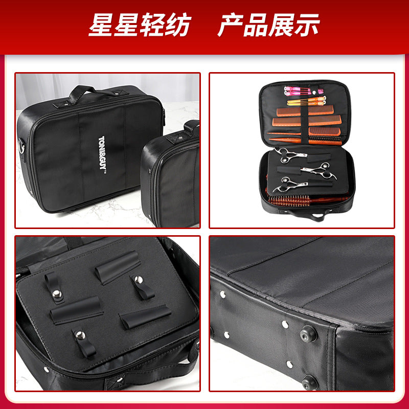 New lychee leather hairdressing tool bag - multifunctional storage pouch for scissors, combs, and more - large capacity barber tool kit