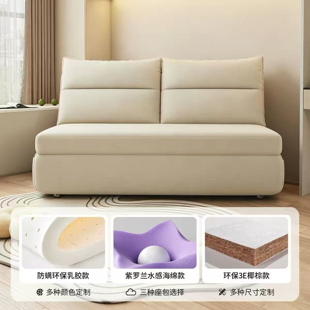 Sofa bed can be folded for dual use in small apartment living room multifunctional double sofa balcony cream style telescopic foldable bed