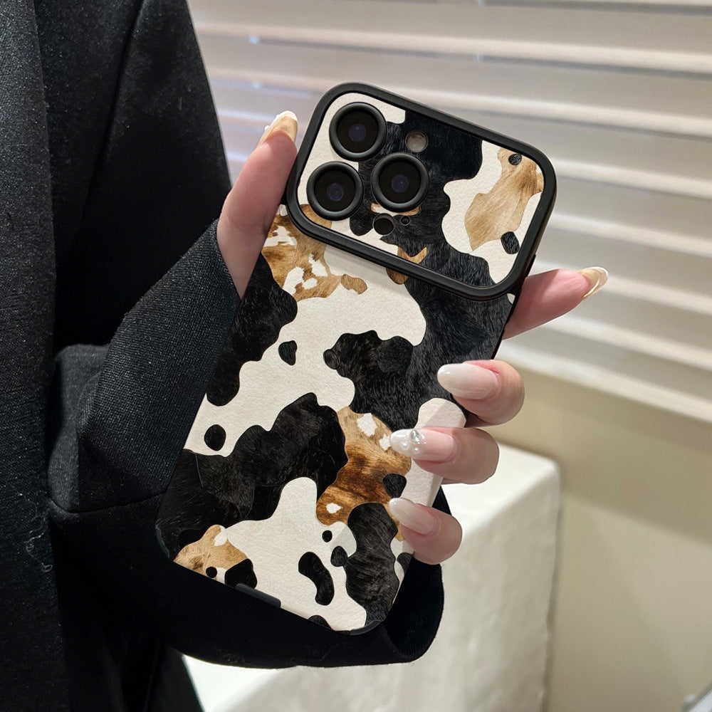 Leopard print mobile phone case suitable for iphone16/15 anti-fall 17promax color matching retro protective case apple 17