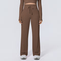New arrival cross-border double-sided nylon high waist elastic loosecasual wide-leg nine-point pants running fitness yoga bottom pants