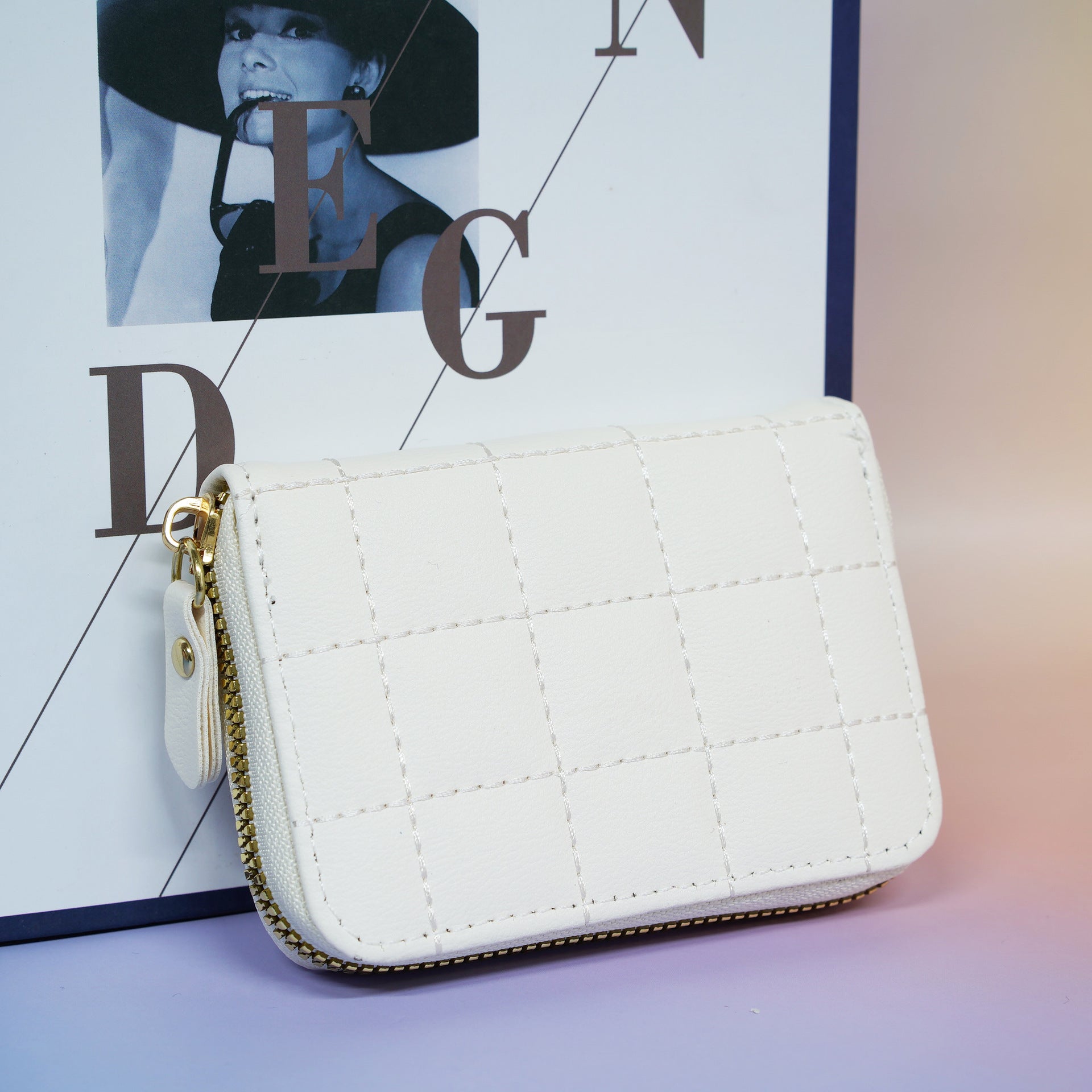 Organ card bag  hot-selling, fashionable plaid multi-card ID bag, credit card holder, mini change card bag.