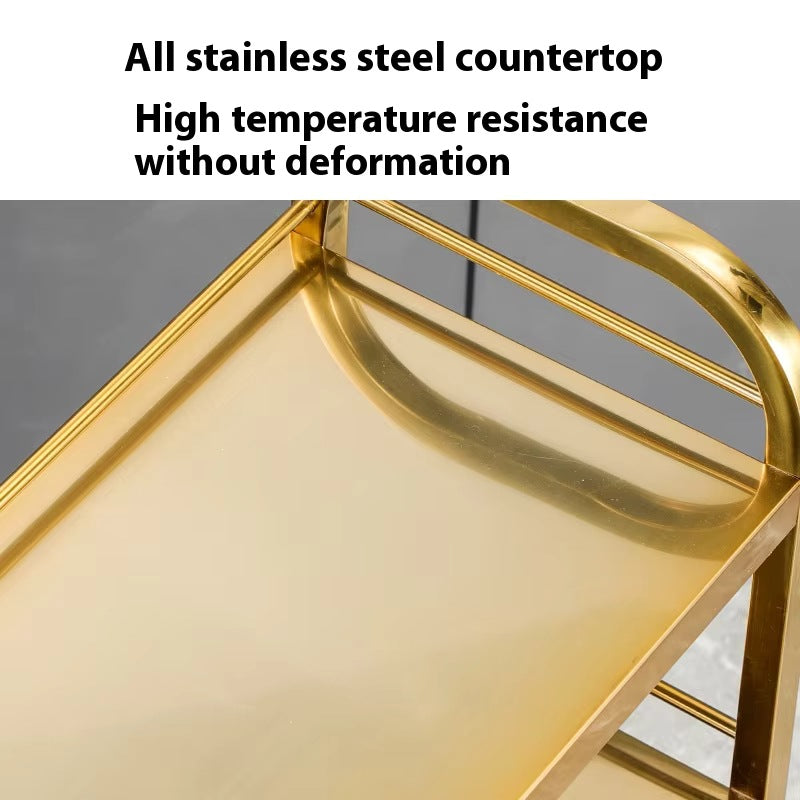 Heavy-duty three-tier stainless steel serving cart - ideal for hotel & restaurant food delivery and dish collection - in stock
