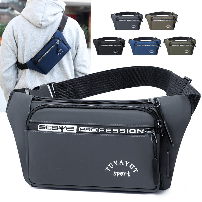 New outdoor sports breast bag multi-functional simple commuting fashion shoulder messenger bag going out portable mobile phone fanny pack