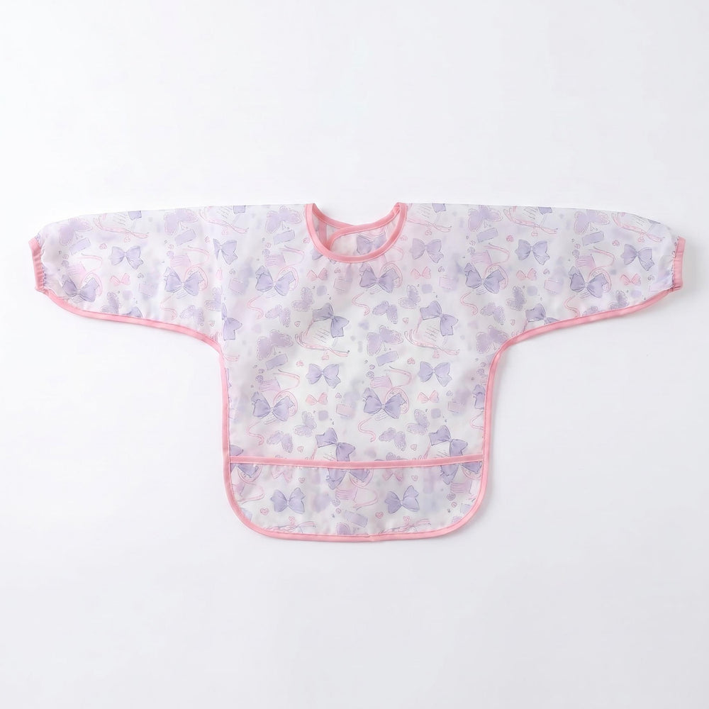 Kidslong sleeveswaterproof smock eating bib infant anti-dirty clothing food supplement apron children's painting waterproof rice pocket