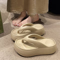 6cm thick-soled flip-flops women's soft bottom heightening indoor non-slip beach slippers flip-flops plaideasiest for match