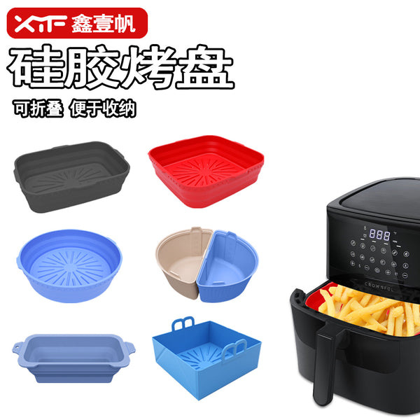 Air Fryer Pad Tray Silicone Folding Cake Baking Pan Air fryer Liners Fryer Pad Slow Cooker Pad