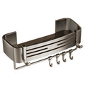 Bathroom shelf - rectangular, punch-free, wall-mounted, household toilet organizer, space aluminum, thickened storage rack