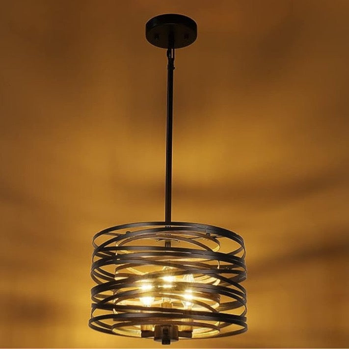 Creative personality bar restaurant chandelier Nordic industrial style restaurant light Modern simple wrought iron chandelier