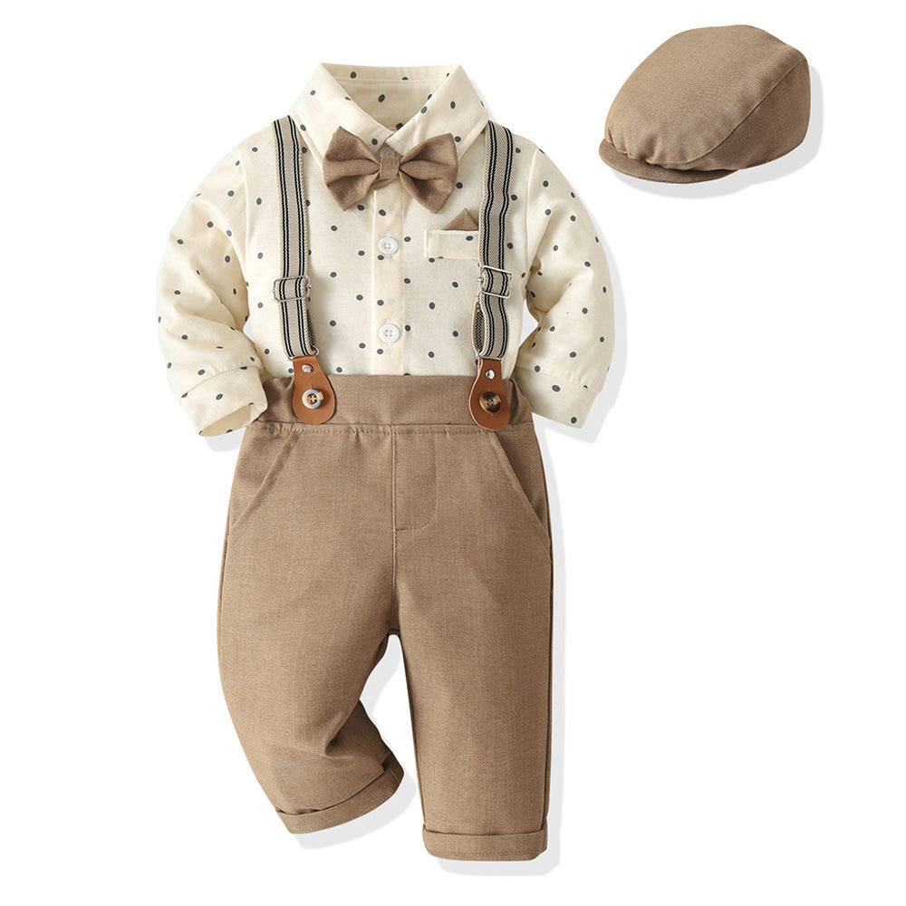 Baby boy spring outfit: gentleman's style - spring suit, tang suit, overalls two-piece set