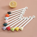 Amazon macaron color ceramic stirring stick classy high temperature resistant juice coffee stirring underglaze color coffee spoon