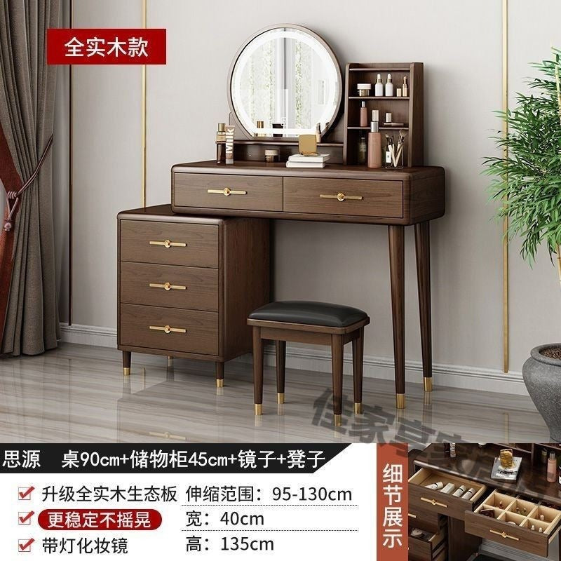 new chinoiserie modern dressing table bedroom casual makeup table with light storage cabinet all-in-one new makeup cabinet