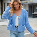 Fashion cross-border fall and winternew arrivalpure color thick needle sweateroutwearloose soft waxy lazy style knittingcardigan women