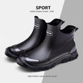 Men's rain boots - autumn/winter outdoor fishing waterproof short boots - men's non-slip kitchen/takeout water shoes - fleece-lined cotton boots