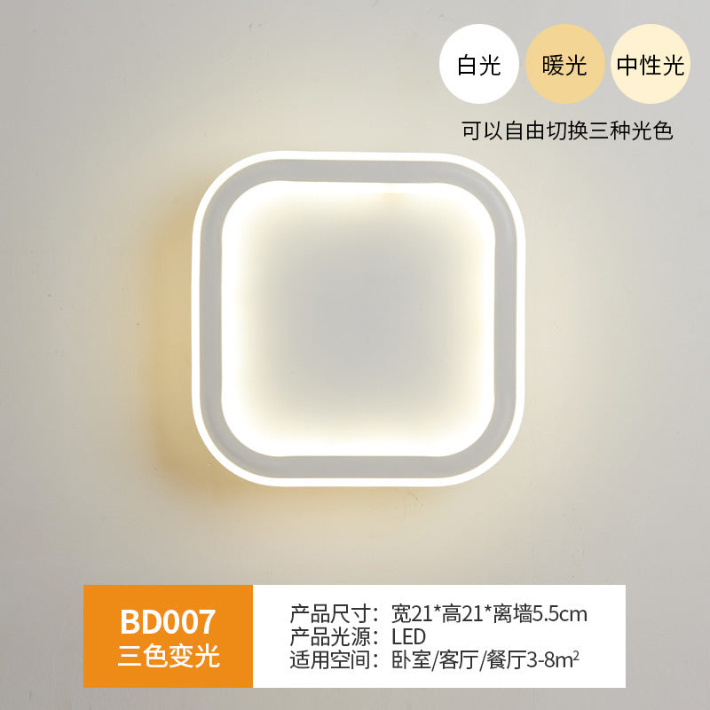 Wall lamp bedroom bedside wall lamp Nordic led living room modern simple background light creative corridor aisle lamp