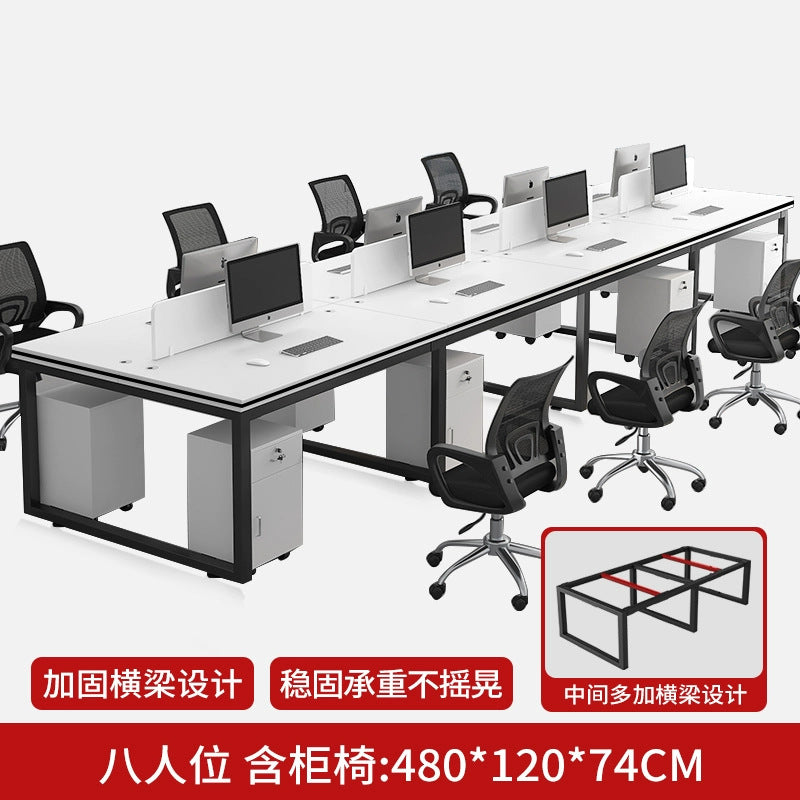 Office desk and chair set - 4, 6, or 8 seater workstation - cardboard office - minimalist modern office desk for employees