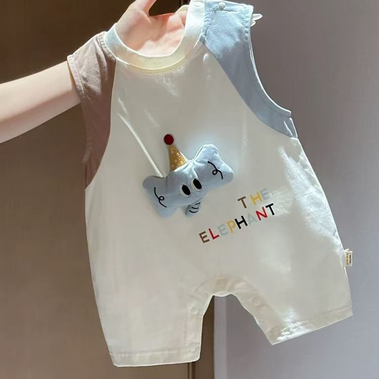 Baby summer unisex romper: adorable, stylish, lightweight sleeveless bodysuit for newborns and young babies - perfect summer outfit!
