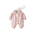 Spring autumnew arrival double-layer jumpsuit baby jacket outing clothes baby girl hooded newborn romper