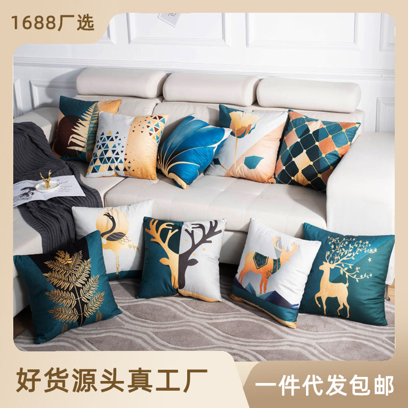 Nordic sofa throw pillow cover, light luxury high-end living room office decorative cushion, bed headrest cushion, wholesale from manufacturer