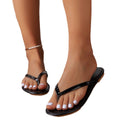 spring festival new plus size women's foreign trade shoes solid color striped thong low heel slip-on sandals