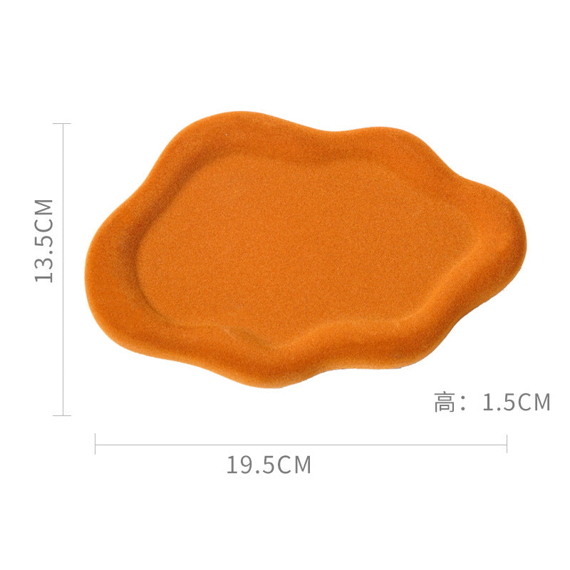 Instagram-worthy creative desktop display tray for jewelry and props. trendy, plush ceramic, irregular-shaped tray – just like the influencer style!