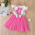 Girls' new summer dress : stylish bubble sleeve tulle skirt, elegant korean style princess dress