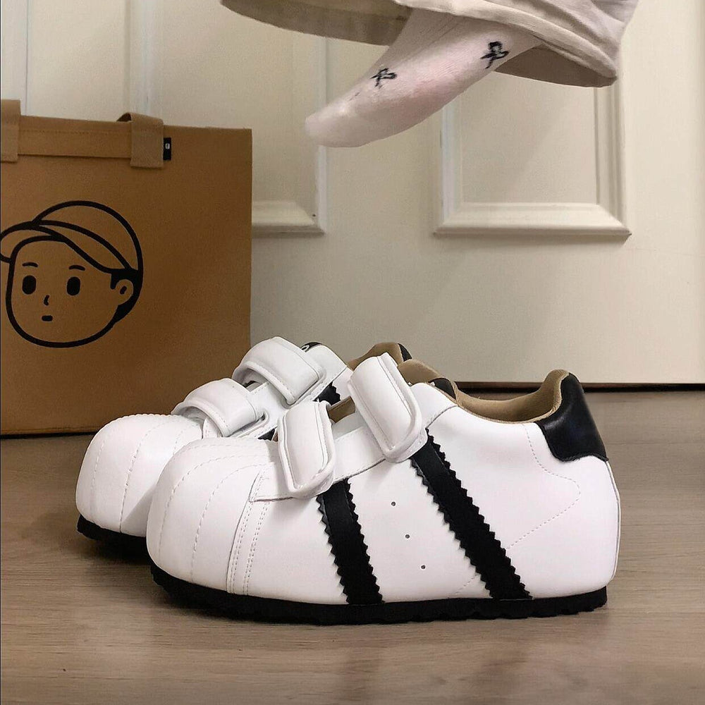 2026spring & fallflats hidden heel agar shoes big toe ugly cute bread casual shoes women's velcro sports german training shoes