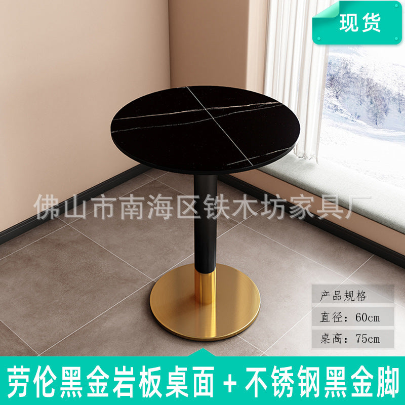 Customized commercial slate dining table simple table bar milk tea fast food restaurant canteen rectangular table apartment negotiation table and chairs