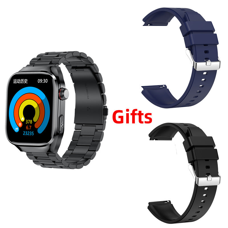 Ultra-long battery life non-invasive blood glucose smartwatch with precision monitoring of internal organ health, uric acid, blood pressure, and lipid levels, featuring bluetooth calling