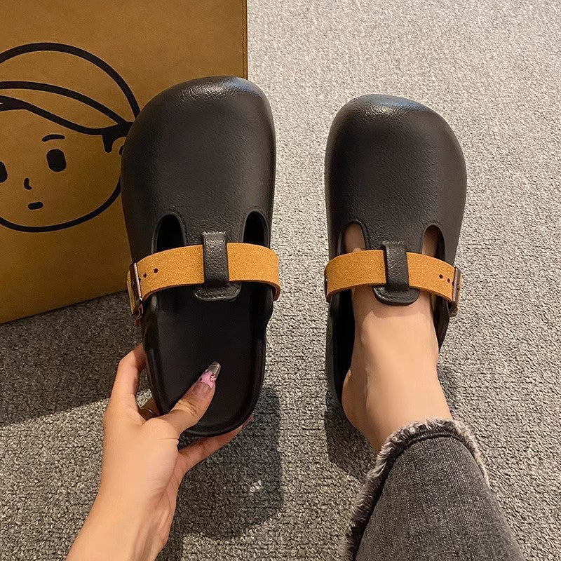 2026 new spring/summer collection: stylish, minimalist, and comfortable birkenstock-style women's slides - perfect for outdoor wear, closed-toe design, thick sole, and cloud-like cushioning