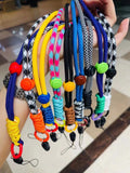New arrival mobile phone contrast color lanyard halter anti-lost adjustable wrist rope keychain hand-woven rope two-color hand rope