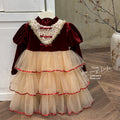 Girls' dress autumn new arrival red birthday dress lolita princess dress little girl puffy cake dress trendy