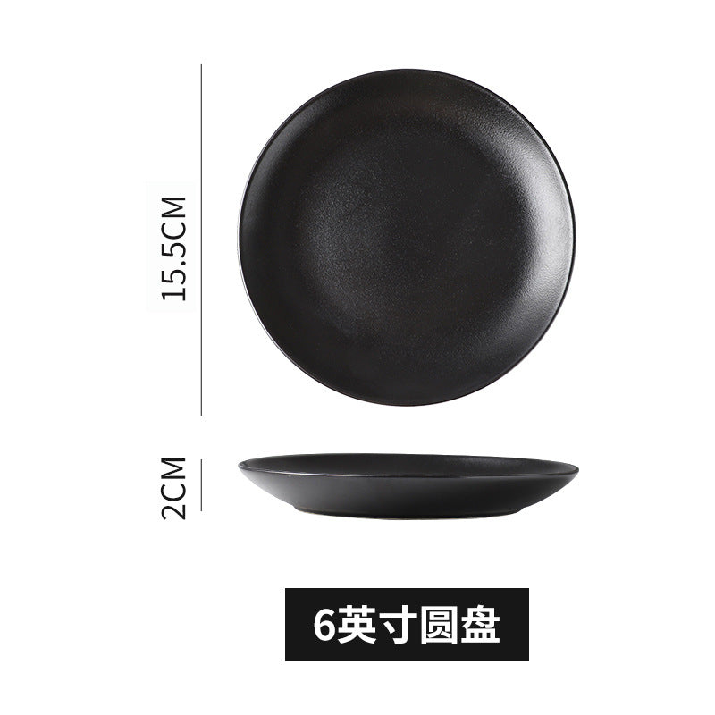 Ceramic matte white western dinner plate, matte steak plate, wear-resistant pasta plate, gold-rimmed matte dinner plate - wholesale from manufacturer
