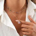 European and american opal necklace retro dopamine barbie necklace copper sun crown heart pendant inlaid zircon pendant