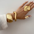 European and american cross-border e-commerce alloy jewelry ancient gold open bracelet niche alloy irregular bracelet jewelry wholesale