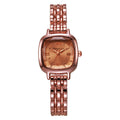 Women's watch - niche, affordable luxury, stainless steel band, square dial, student style (middle/high school), minimalist, chic, and trendy