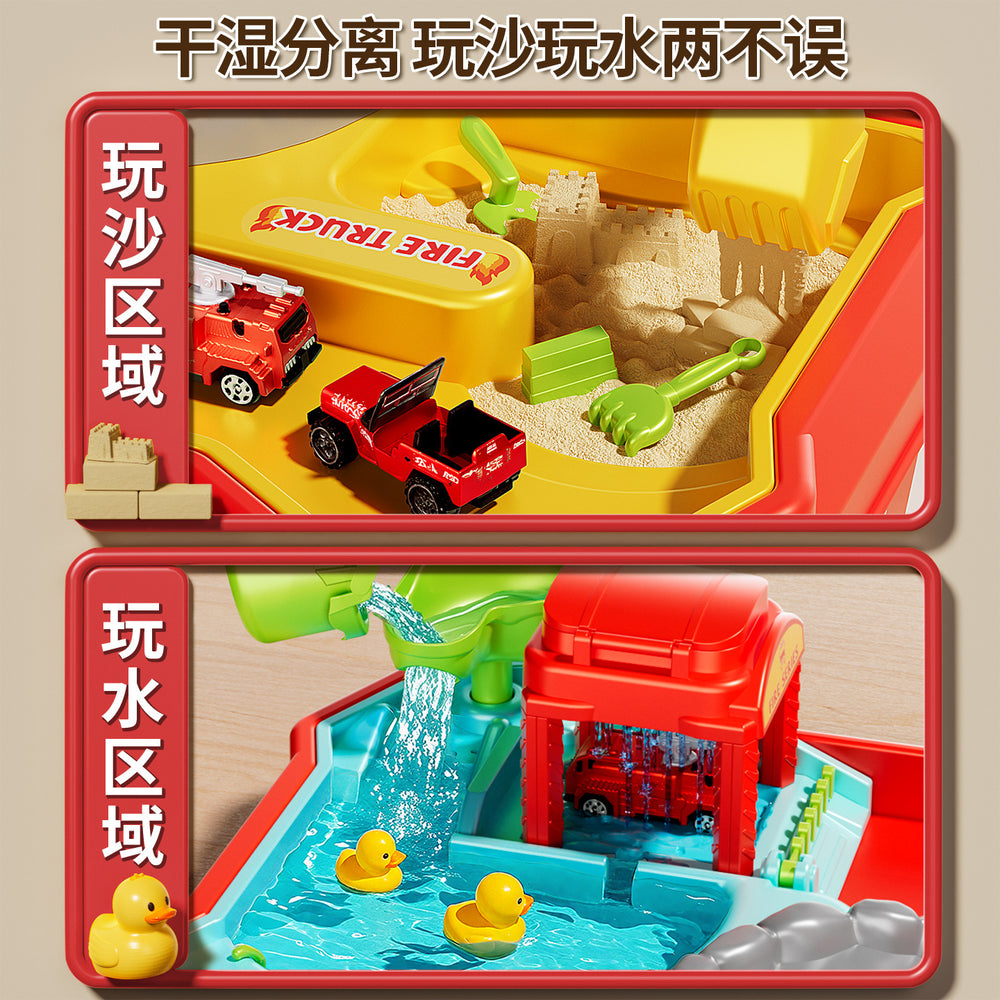 New children's construction vehicle sand table - authentic fire rescue adventure, puzzle game, boy's parent-child toy, birthday gift