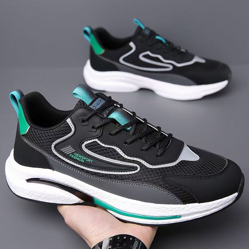2025 winter new men's breathable casual sneakers, mesh anti-odor shoes, men's soft sole versatile running shoes