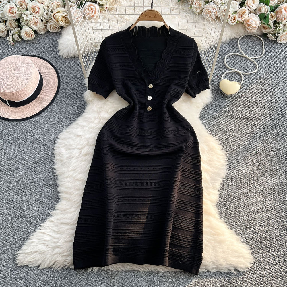 Chic and stunning green dress for women,  summer new arrival, french high-end elegant socialite chanel-inspired knitted dress