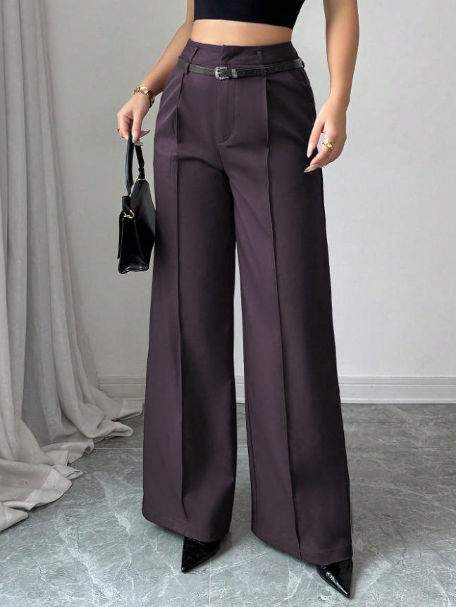 fashionfall and winternew arrivalladies casualelegantwork clothinghigh waistloosestraight-legpants suit pants