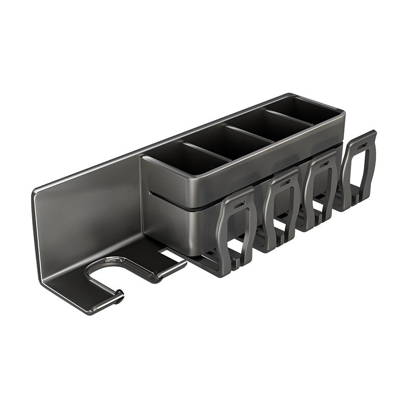 Gun gray toothbrush holder storage rack detachable washable bathroom punch-free wall-mounted electric tooth cup mouthwash cup hair dryer