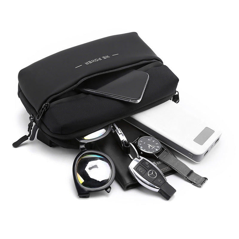 New men's trend breast bag, messenger bag, outdoor travel fanny pack, fashionable and simple shoulder bag, small  special supply